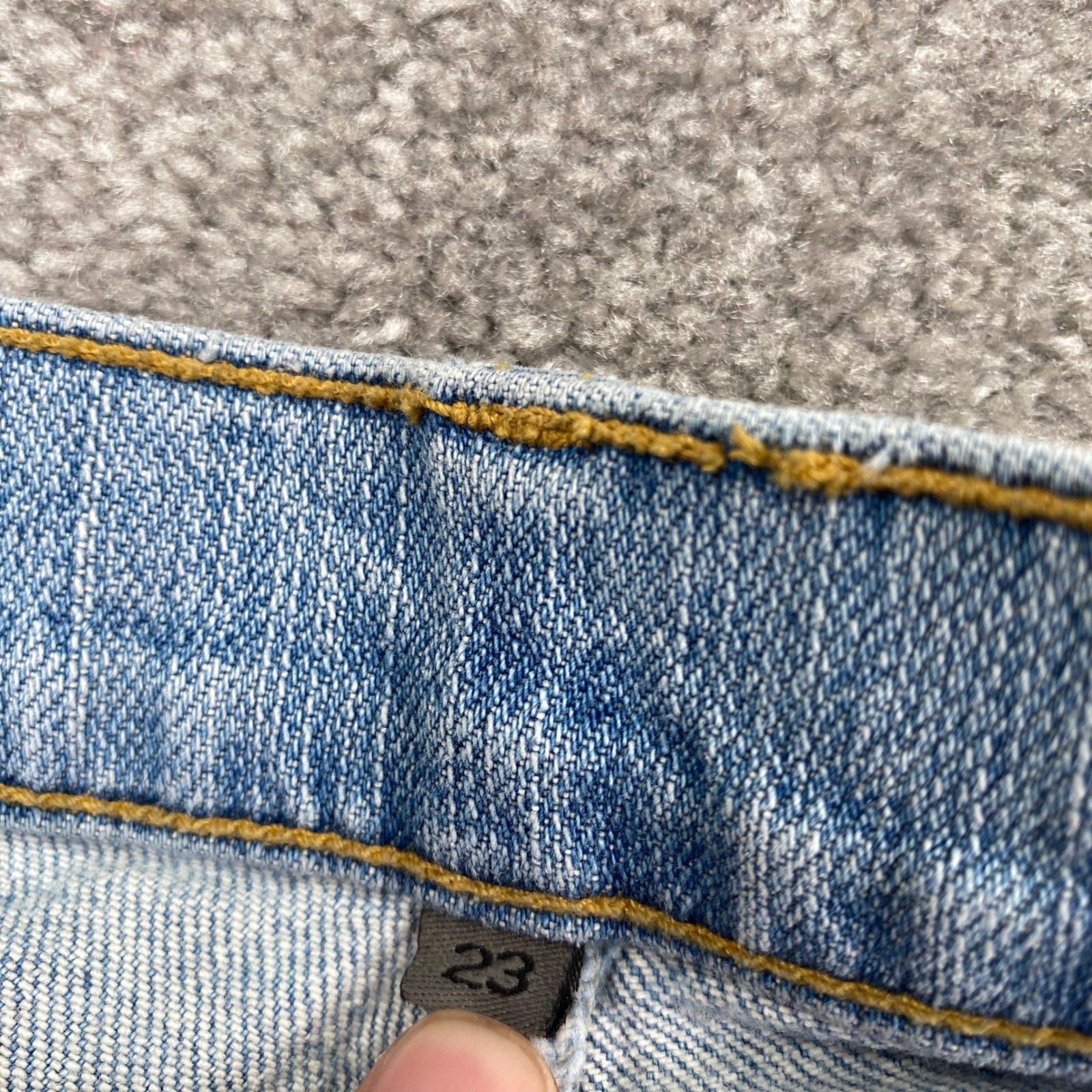Carmar Denim Skinny Jeans Womens 23 Light Blue Multi Zipper Distressed Edge — image 7 of 8